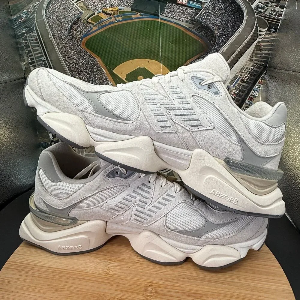 New Balance Men's Athletic Sneakers in Light Gray and White